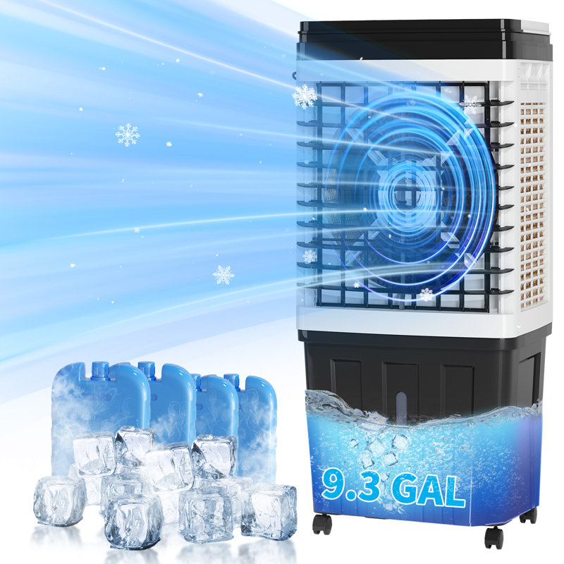Refroidisseur par évaporation portatif 2953 CFM - noir