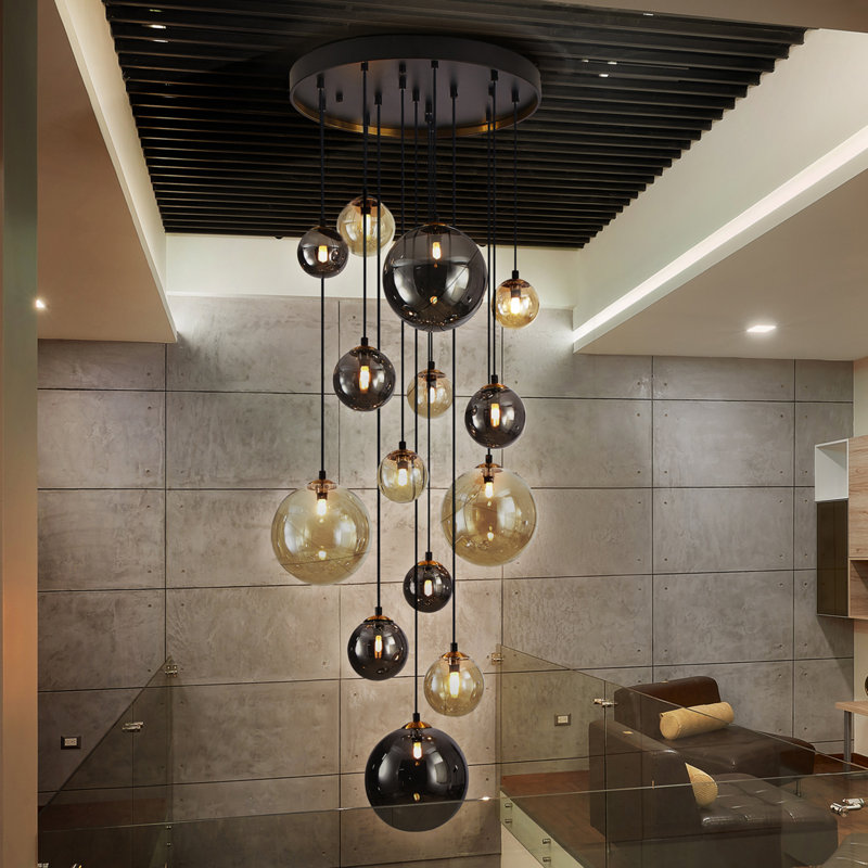 Duhart 14 - Light Black Cluster Pendant