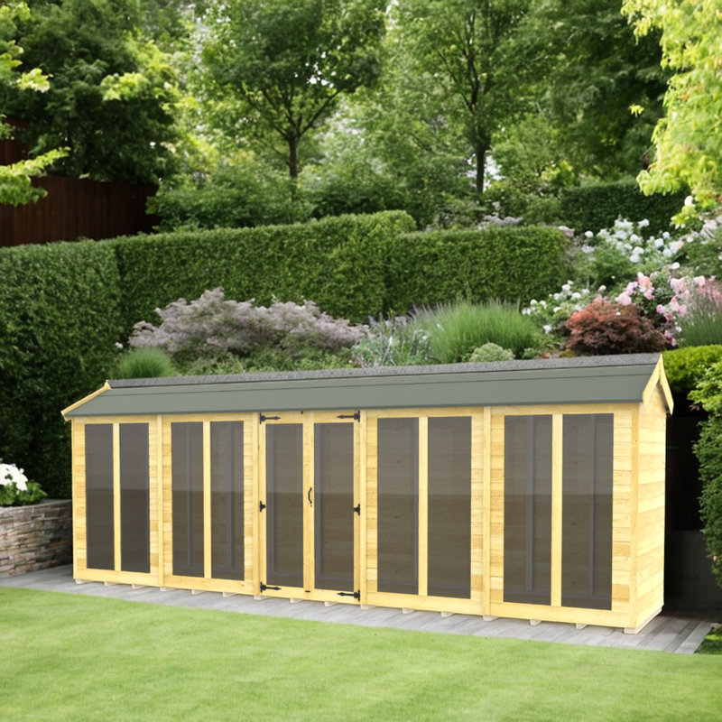 4ft x 20ft Apex Summer House (Full Height Window)