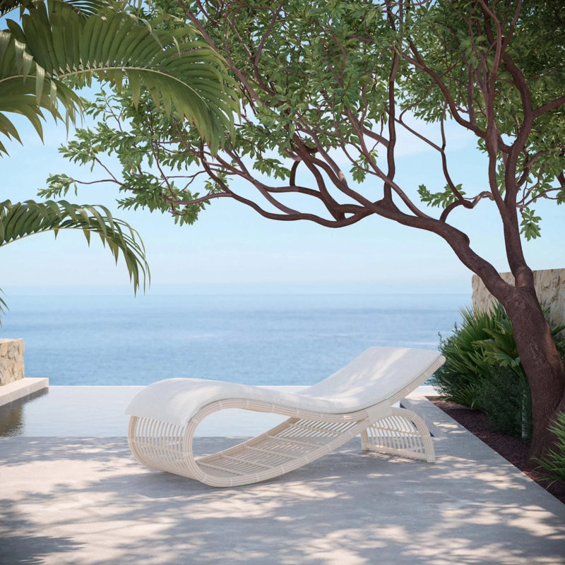 Paloma 77.17" Long Single Chaise with Cushions