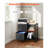 Mobile Metal File Cabinet with 3 Fabric Drawers and 2 Open Shelves Black