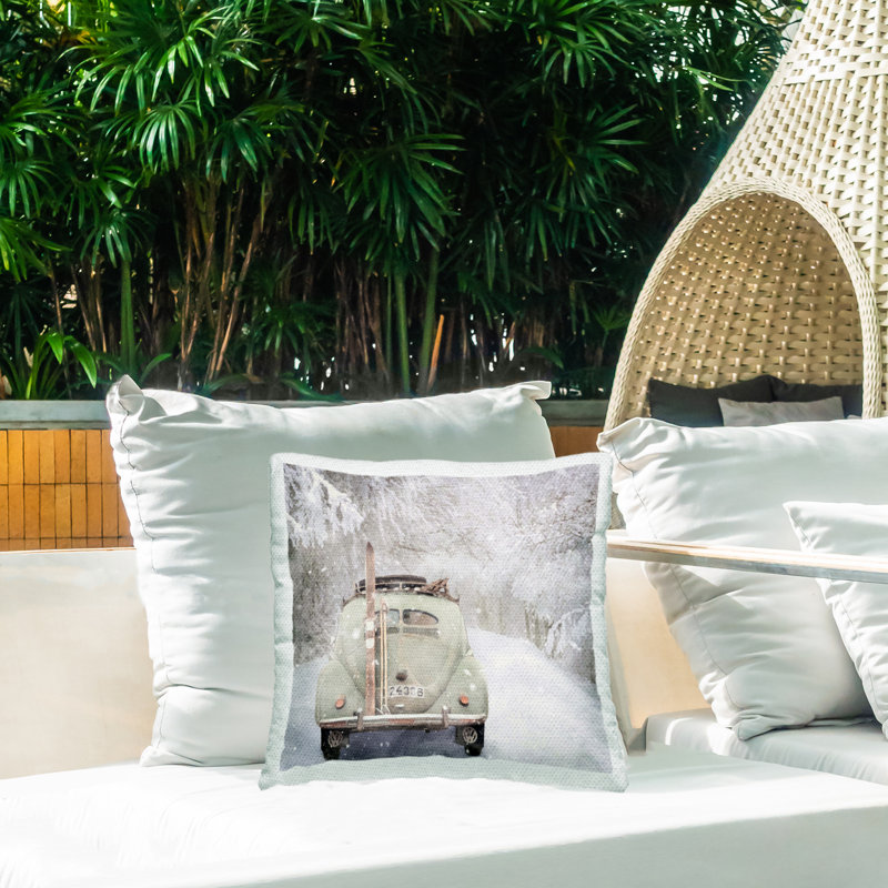 Housse et insert de coussin décoratif carré en polyester pour l'intérieur et l'extérieur