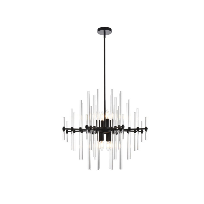 Francene 8 - Light Unique/Statement Pendant, Black