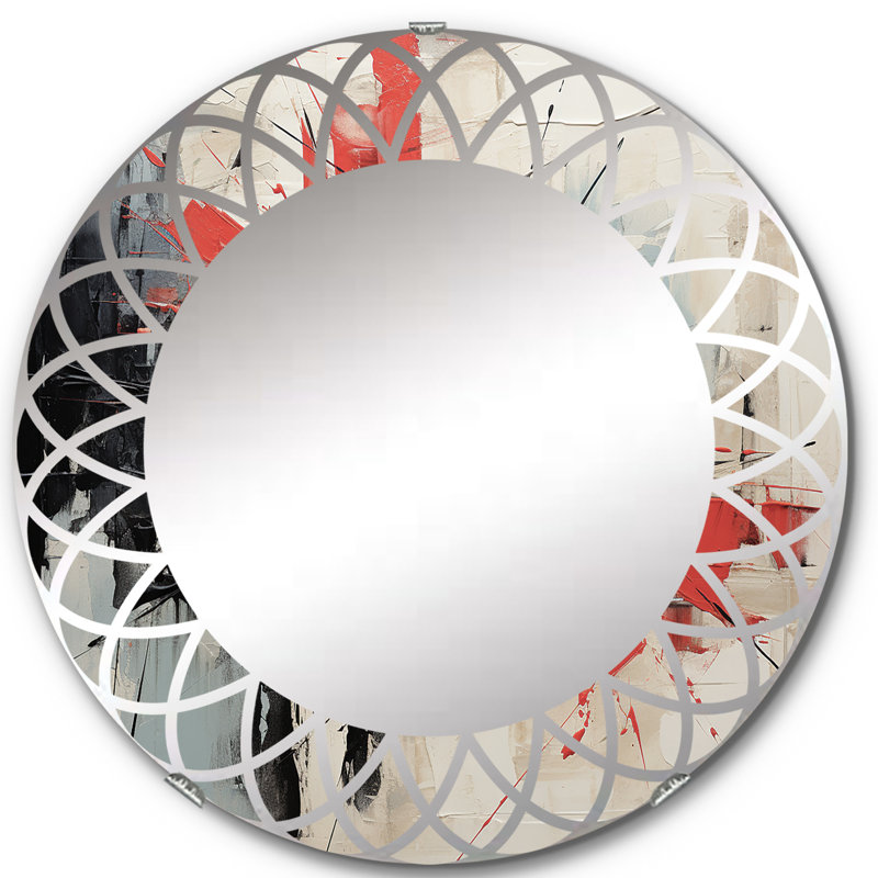 Innesker - Miroir mural moderne rond, 24 po x 24 po
