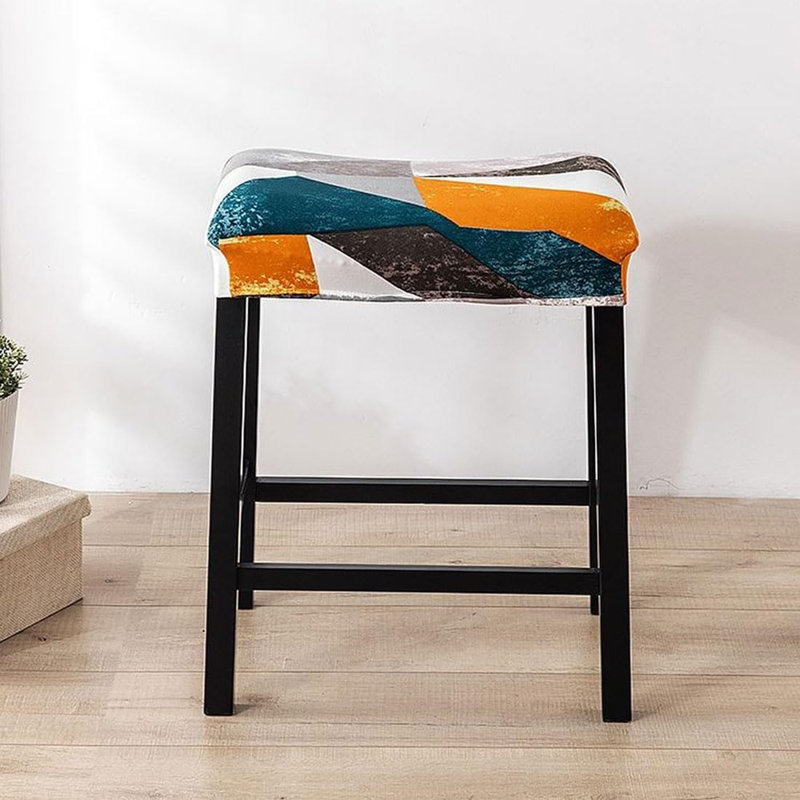 Bar Stool Cover Rectangle Set Of 4 Printed Stretch Counter Height Bar Stools Slipcovers Saddle Stool Slipcover Bench Seat Protector Backless Bar Stools Covers For Kitchen Counter