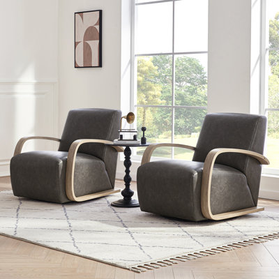 Brehana Upholstered Swivel Armchair