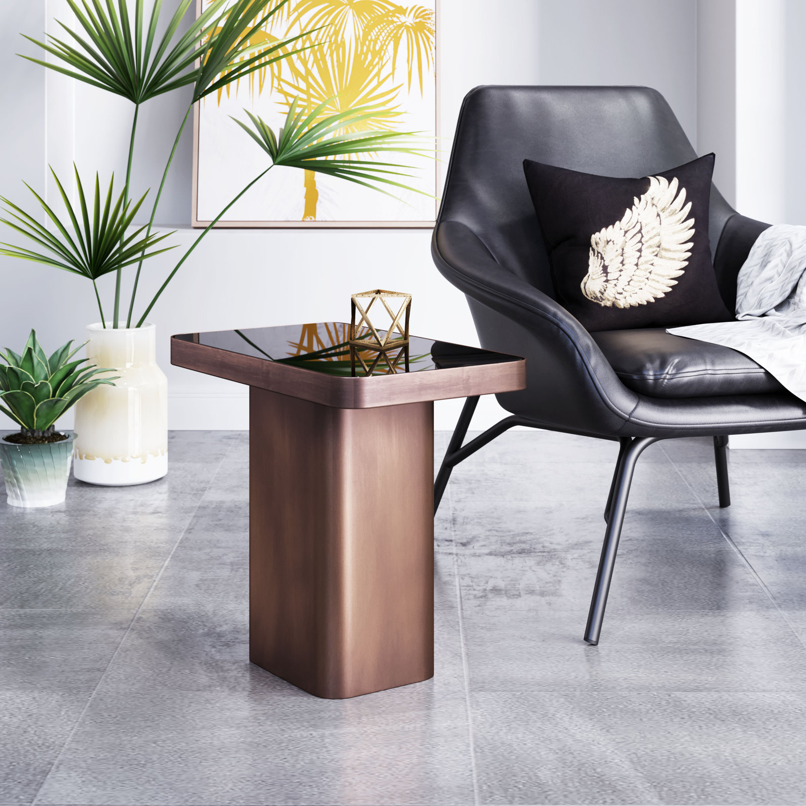 Camber Glass End Table