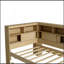 Lit de jour en bois avec tablettes de rangement, USB et lit gigogne