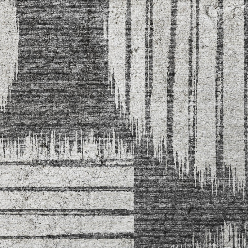 Tapis à poil long de qualité supérieure lavable à la machine ADS119, Gris, 9 pi x 12 pi