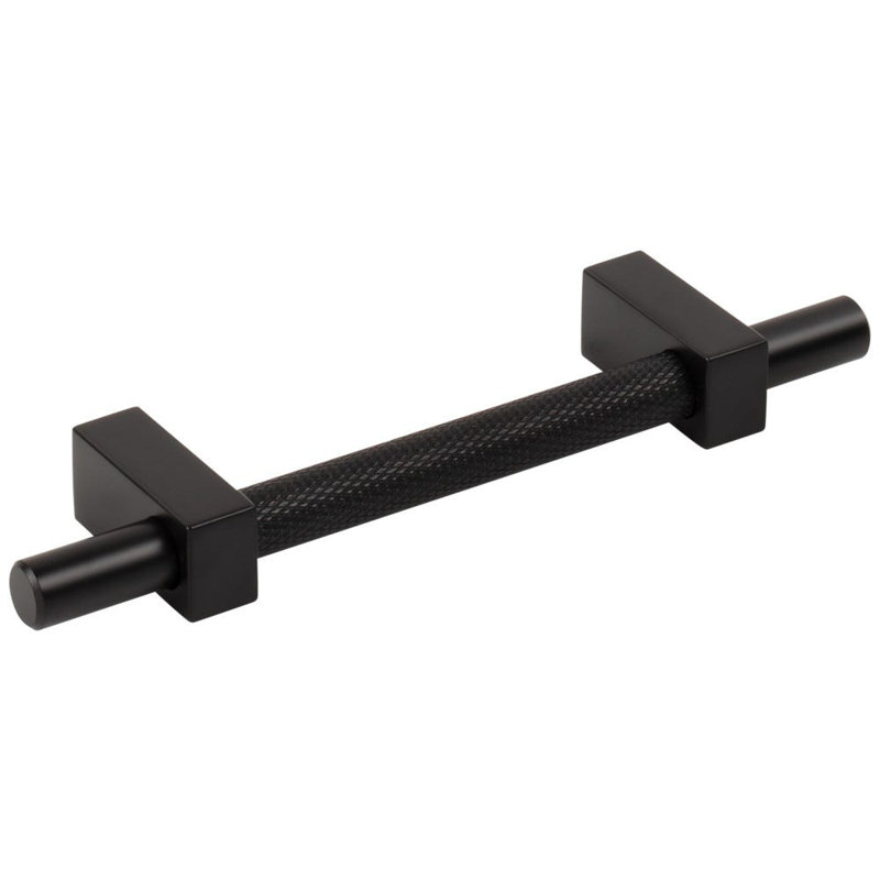Larkin 3 Knurled Center Bar Pull, 6 5/16", Matte Black