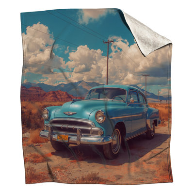 Couvertures de voiture rétro bleues