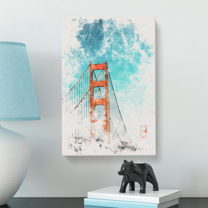 The Golden Gate Bridge Abstract - Wrapped Canvas, 91cm H x 60cm W x 3cm D