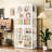 Metal Display Cabinet with Glass Doors and Shelves-1686444959
