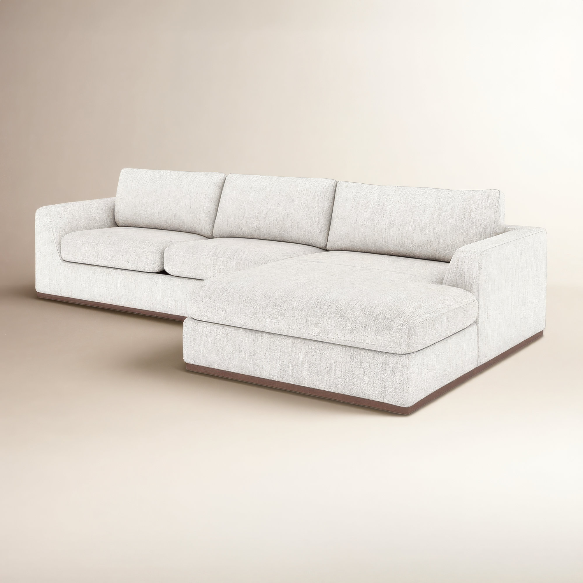 Marah Modular Upholstered Chaise L-Sectional, Right Hand Facing, Merino/Cotton