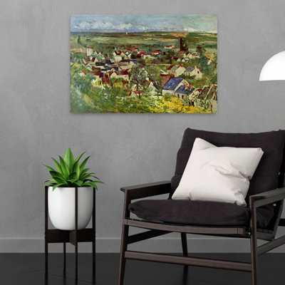 View Of Auvers Classic Modern Abstract Landscape Spring Wall Art Print by Paul Cezanne - 1 Piece Wrapped Canvas Wall Art