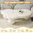 39.4" Modern Cloud Coffee Table – White Irregular Oval Top With Wood Ball Tripod Base, Soft Matte Finish
