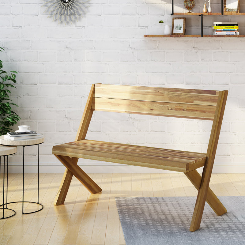 Banc en bois d'acacia, Teck sablé