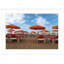 Red Umbrellas And Recliners Giclee Print by Soicher Marin Archives