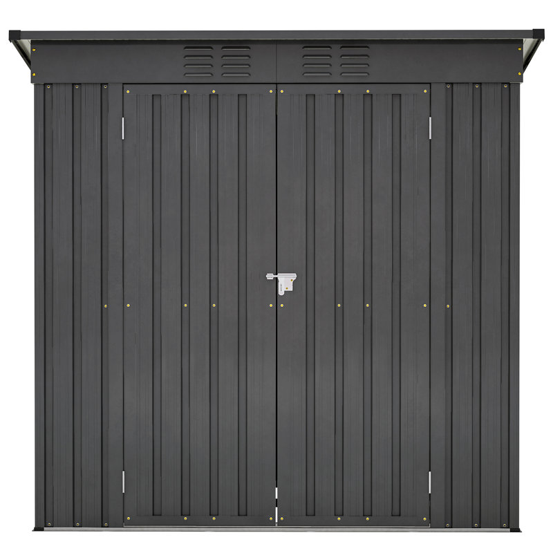 6'X4' All Weather Backyard Shed - Black, Fading Lawn Storage Space Saving