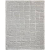 Wool Geometric Area Rug in Gray/White