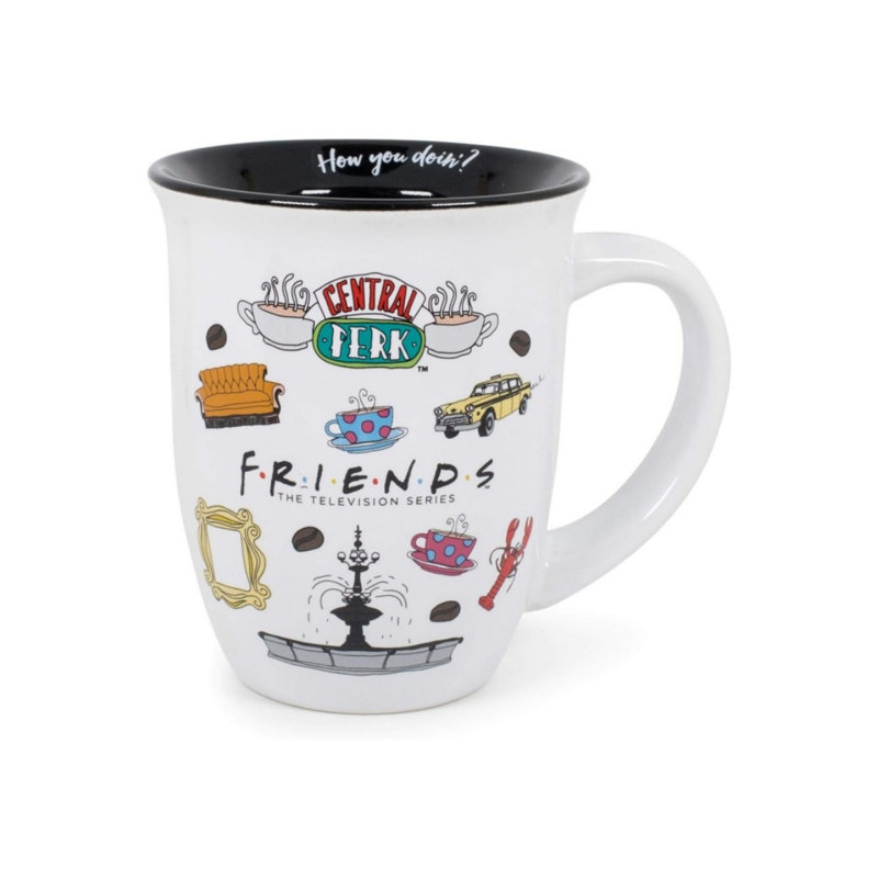 Grande tasse en céramique avec bordure à amis Friends, 16 onces