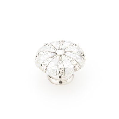 Schaub Mother of Pearl Cabinet Knob 1-3/8", Polished Nickel