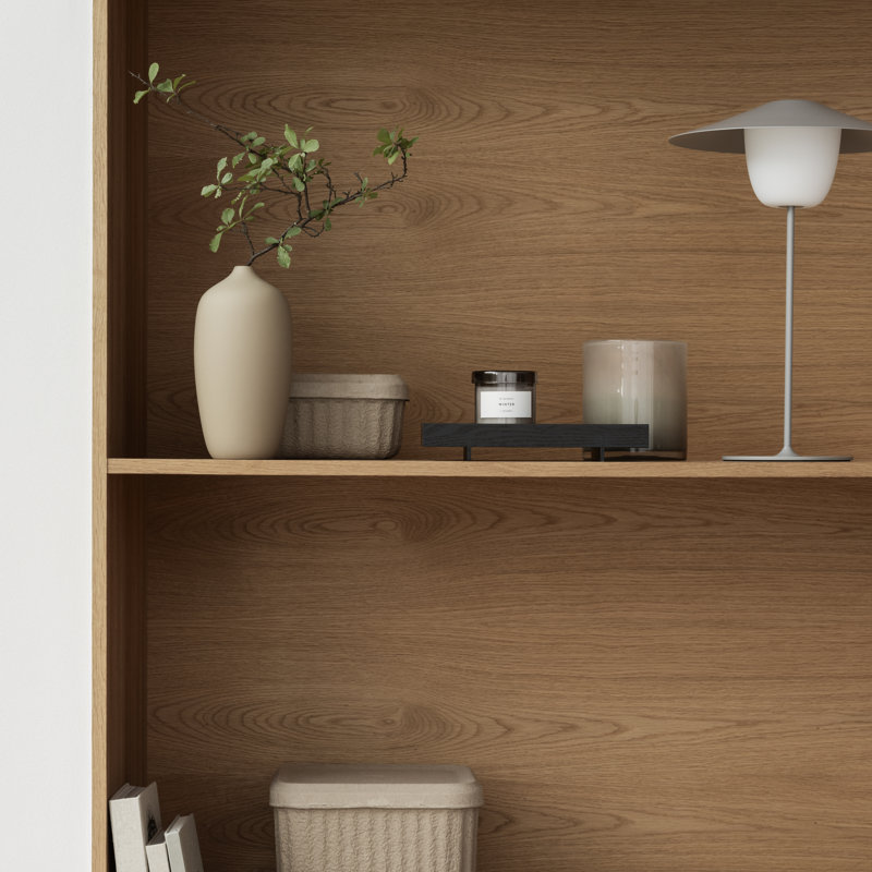 Plateau en bois franc Abento, H 1,97 po x l 11,81 po x P 7,09 po, Noir, noir, noir, noir