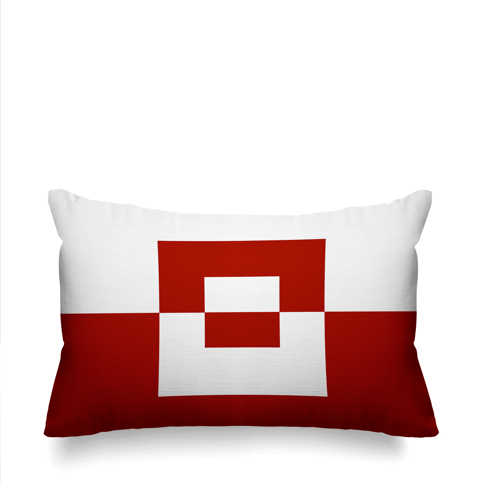 Luella Geometric Indoor/Outdoor Lumbar Throw Pillow, Red