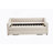 Full Size Wooden Daybed With 3 Storage Drawers, Upper Soft Board, Shelf, And A Set Of Sockets And USB Ports, White-1211776895-1211776865