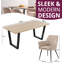 80cm Rectangular Dining Set with Upholstered Chairs-1157873944-1157873958-1157873956