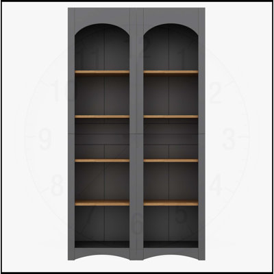 Free Standing 5 Tier Bookshelves, Bookcases Set of 2, Farmhouse Two-Tone Storage Cabinet with Adjustable Shelves, Modern 72H Kitchen Pantry Cabinet fo by Winston Porter