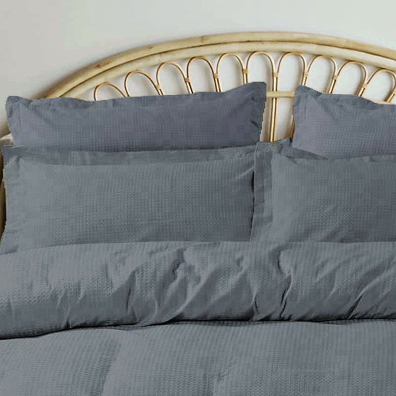 Firoozeh Grey 100% Cotton 180 TC 3 Piece Duvet Cover Set
