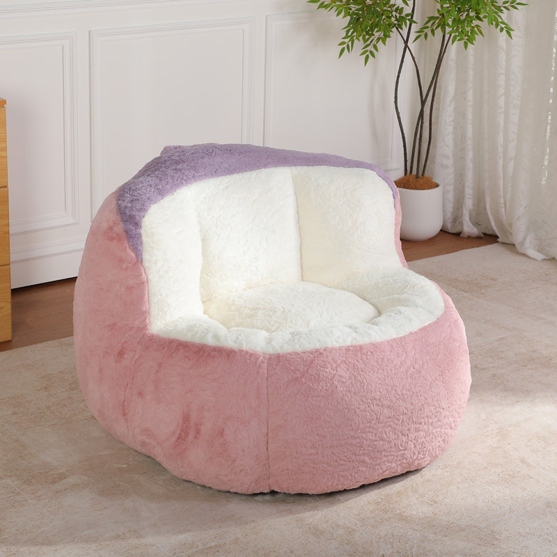 Oversized Bean Bag Chairs, White/Purple Pink