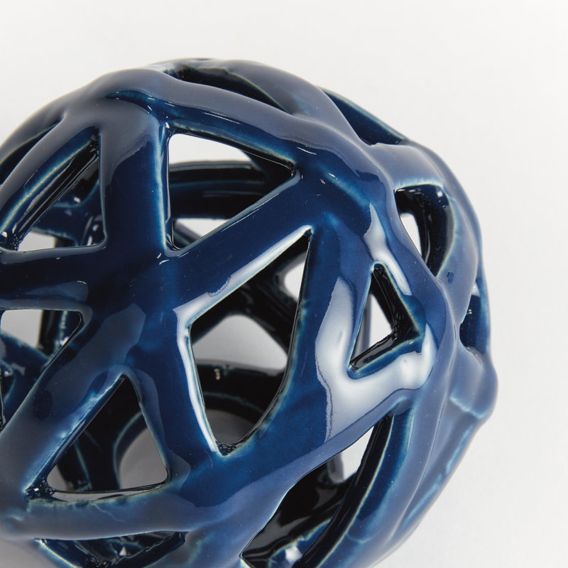 ALICIA METAL ORB, 5" H x 5" W x 5" D, Blue