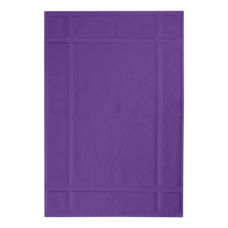Tapis de bain uni 1350 g / m² 100% coton pour plancher de salle de bain, L 20 po x L 34 po, Mauve