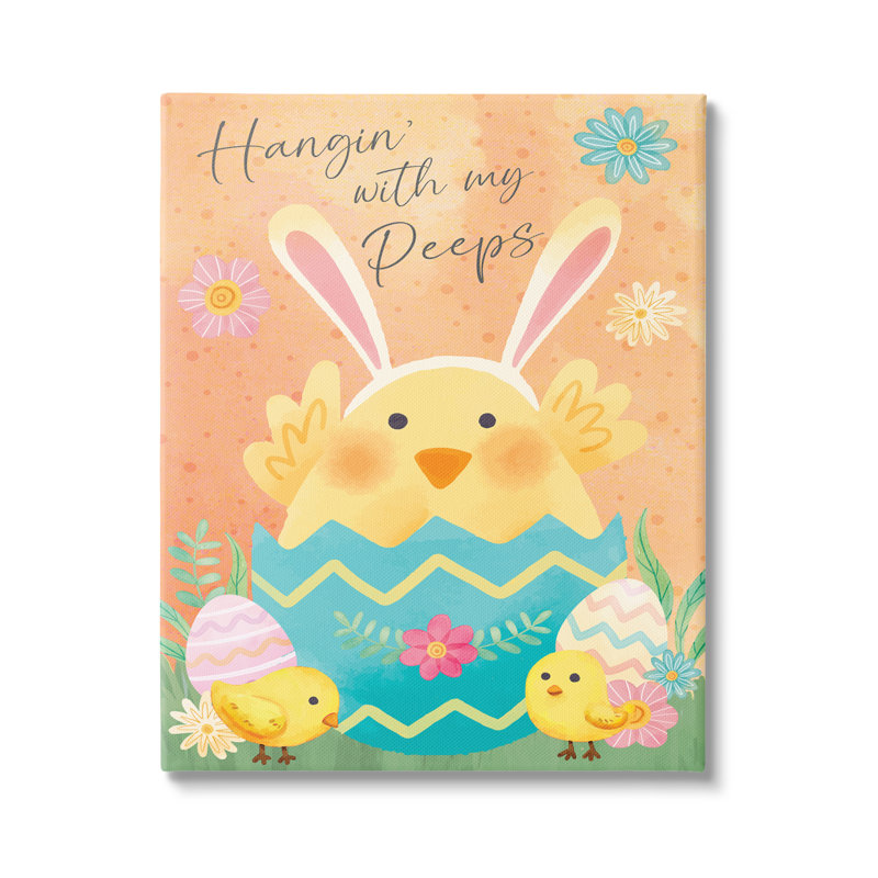 «Hangin 'With My Peeps», œufs de Pâques par N / A - impression sur toile tendue, H 20 po x l 16 po x P 1,5 po