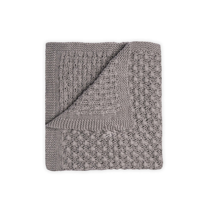 Jeté en coton Cortinas, Gris clair