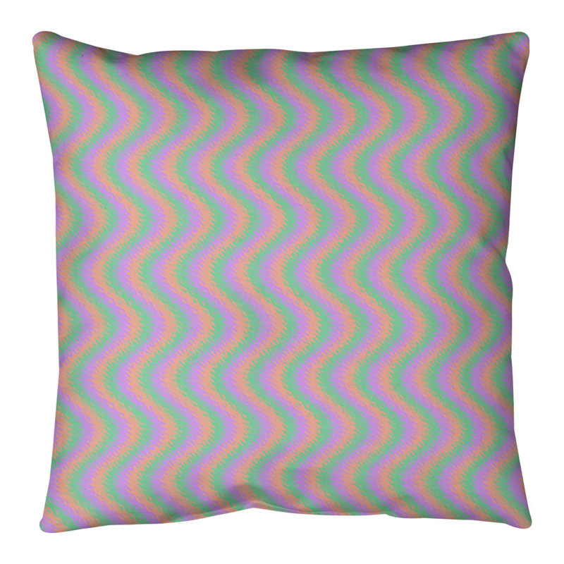 Katelyn Elizabeth Chevron Reversible Throw Pillow, 16" H x 16" W, No Fill, Orange/Purple/Green