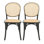 Vintage-Inspired Rattan and Birch Dining Chairs Set of 2, No Assembly Required, Durable and Stylish for Any Home