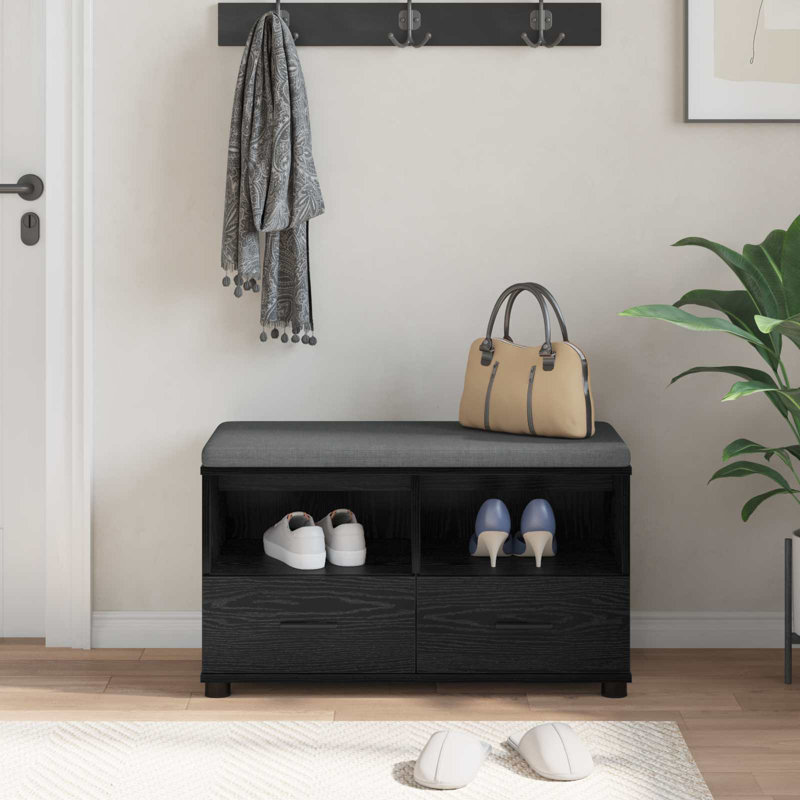 Storage Bench, 46cm H x 80cm W x 38cm D, Black Oak