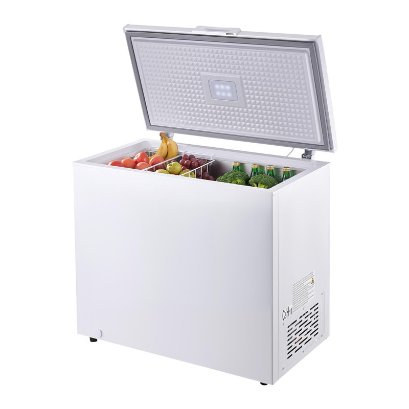 Chest Freezer, 6.7 Cu.ft Compact Deep Freezer, Free Standing Top Open Door Chest Freezers with 2 Removable Baskets & Adjustable Thermostat - Energy Saving, Low Noise & Garage Ready, White
