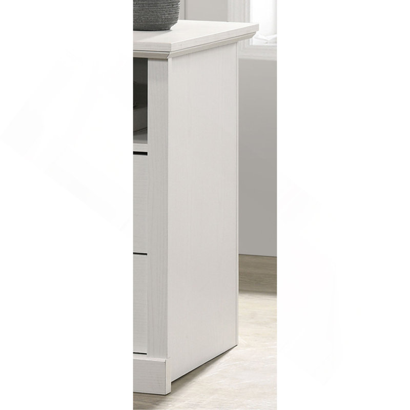 Elettra 22"W White 2-Drawer Nightstand Bedside Table With USB Charging  Ports