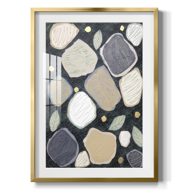 Stony Riverbed II -Framed Print, 25.5" H x 17.5" W, Gold