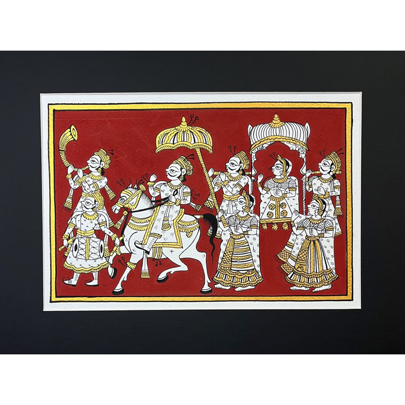 Procession de mariage du roi | Phad, peinture de Kalyan Joshi