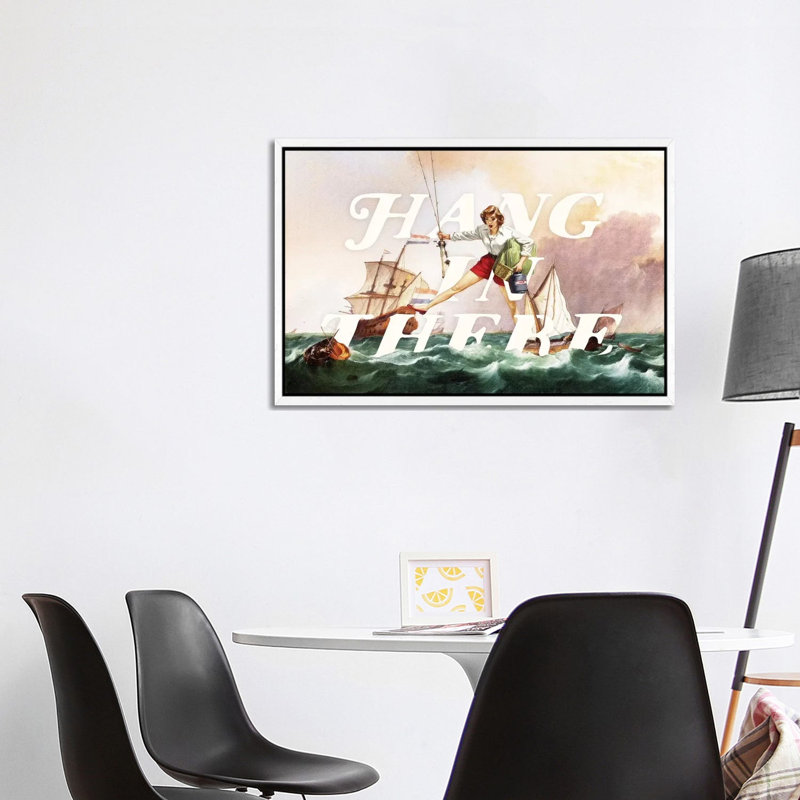 Hang In There by Heather Landis - Print on Canvas, White Framed, 101.6 cm H x 66.04 cm W
