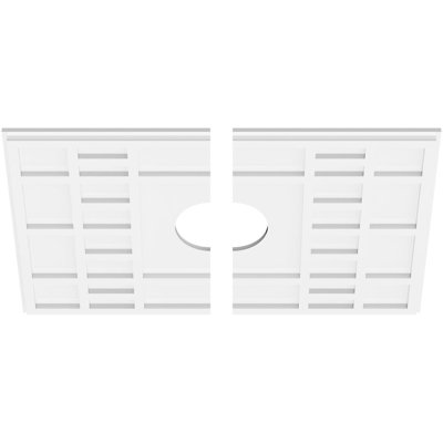 Médaillon de plafond contemporain en PVC de qualité architecturale, l 28 po x H 18 5/8 po x P 5 po x P 9 3/4 po x P 1 po