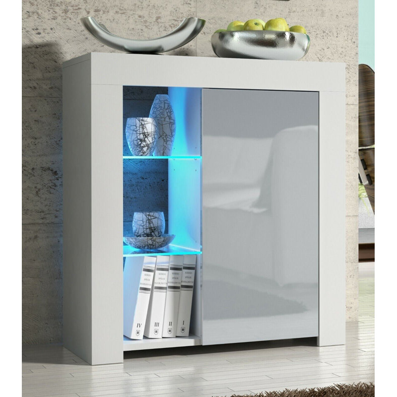 Alizzon 75cm Sideboard, White Grey