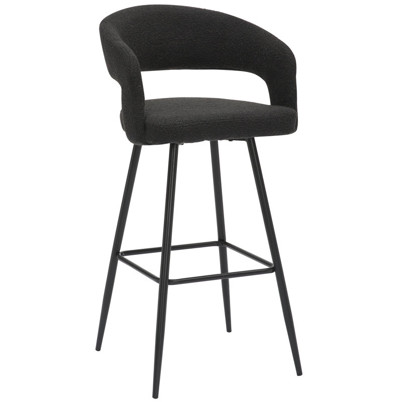 Pultneyville Upholstered Counter Stool, Black