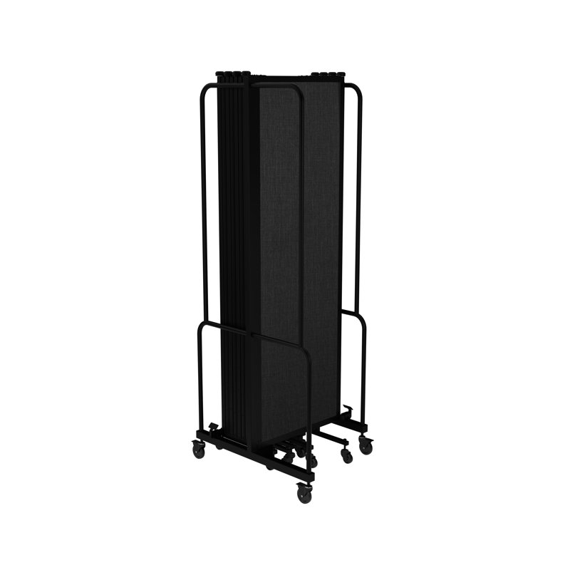 Otis Sound Dampening Premium Quality Mobile Room Divider, Black Frame, Black, 9
