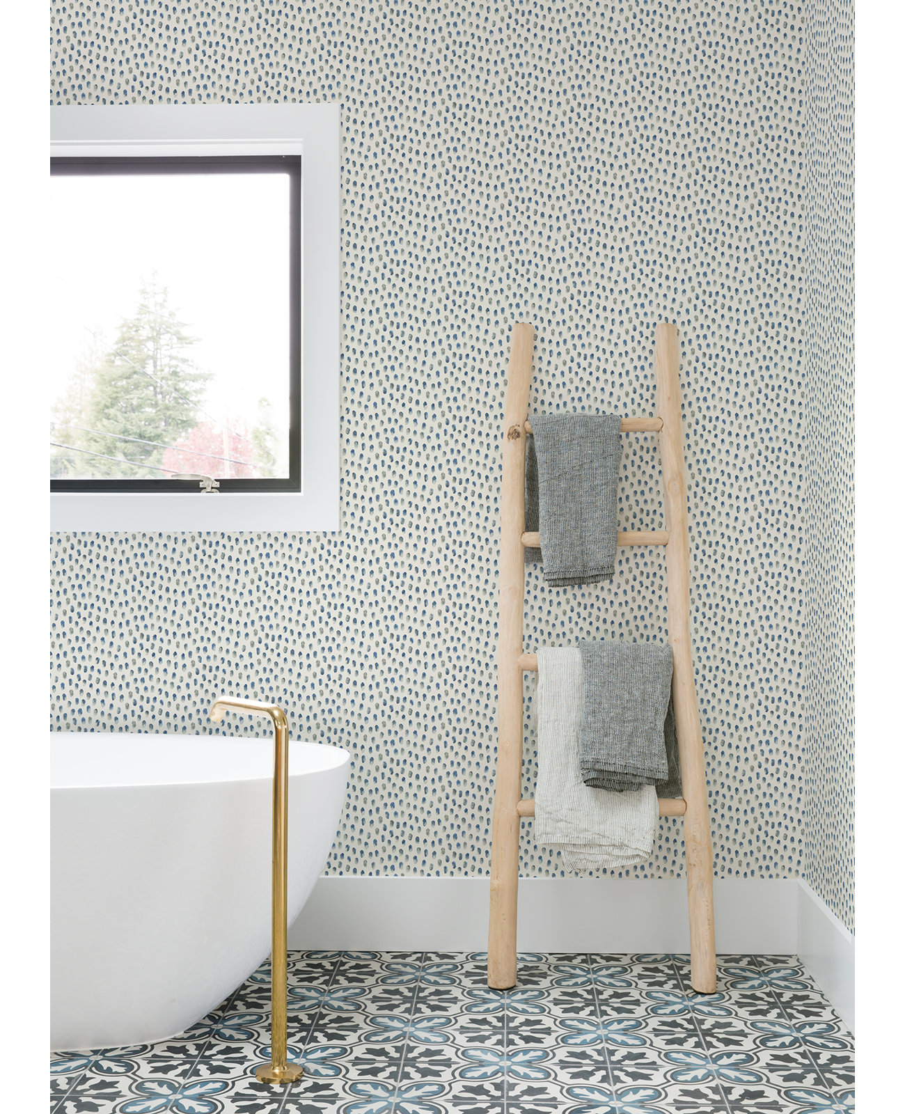 Cherbourg Modern Dots Wallpaper, Blue